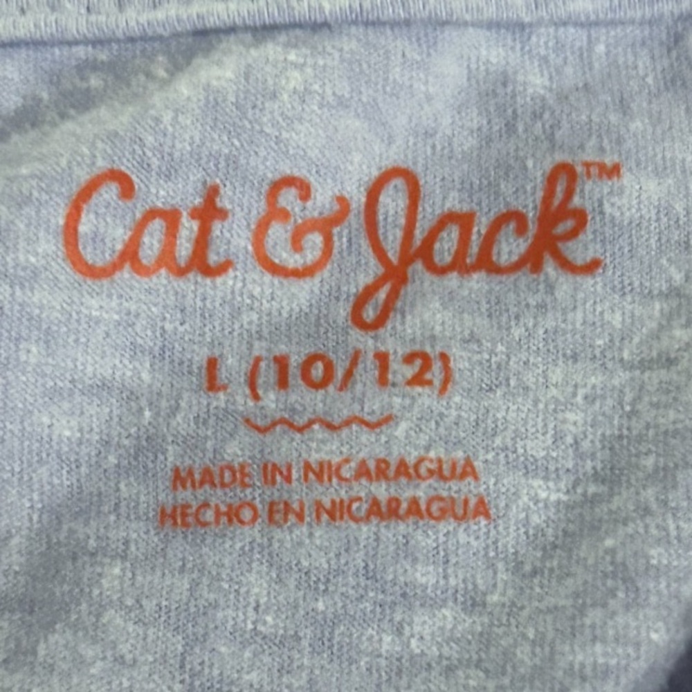 Cat & Jack Girls Blue/Purple Tee with Gold Writing Size Large 10/12 - Picture 2 of 4
